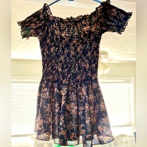 Floral Off-Shoulder Smocked Top